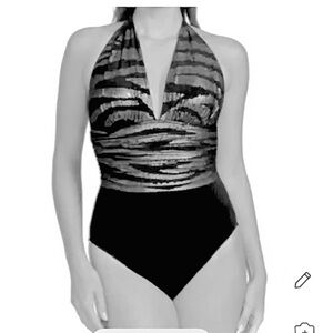 Magicsuit Black and Silver Zebra Print One Piece